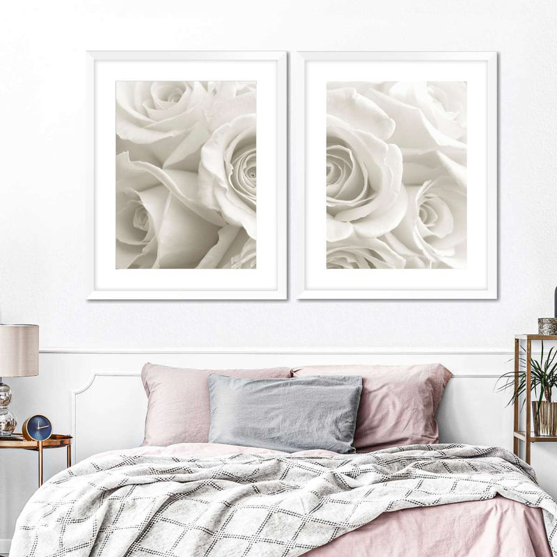 Pure White Roses Wall Art