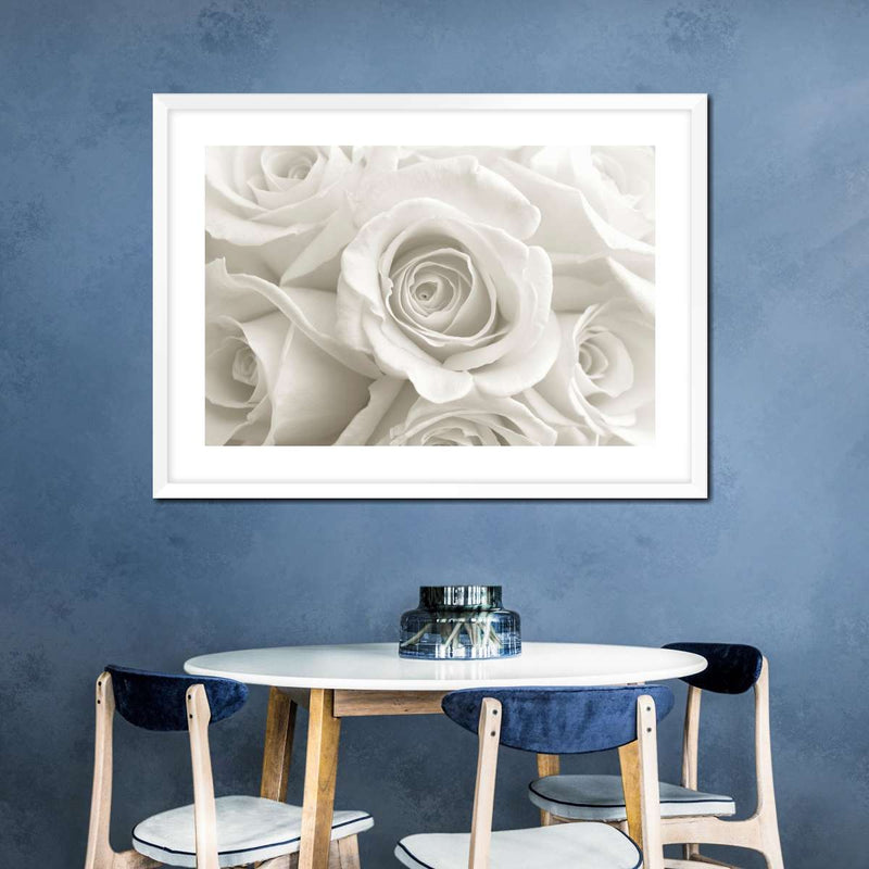 Pure White Roses Wall Art