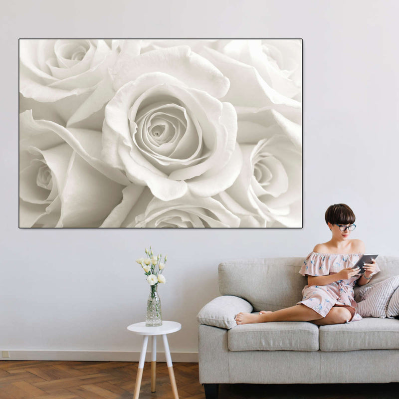 Pure White Roses Wall Art