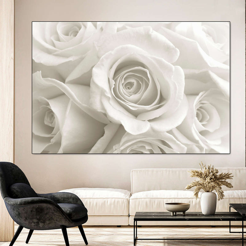 Pure White Roses Wall Art