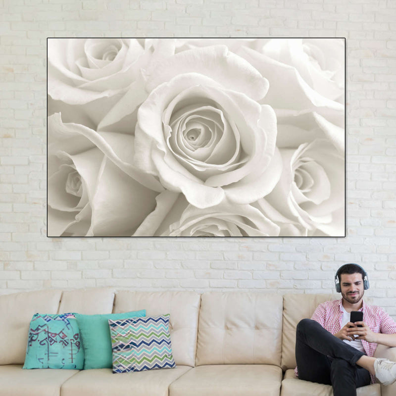Pure White Roses Wall Art