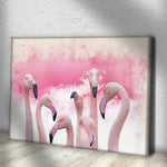 Pink Flamingo Watercolor Painting Canvas Wall Art