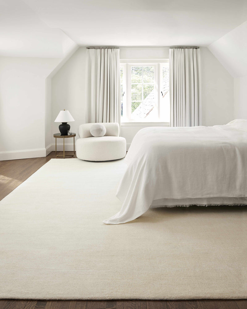 Brockton Solid Wool Light Beige Area Rug