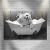 Girly Pig In Bathtub Canvas Wall Art