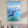 Beach Blue Heron Portrait Canvas Wall Art