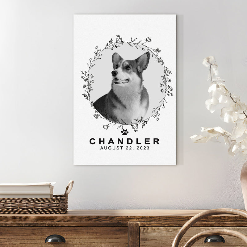 Pet Memorial Portrait Monochrome Sign