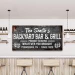 Backyard Bar & Grill Sign XXIII
