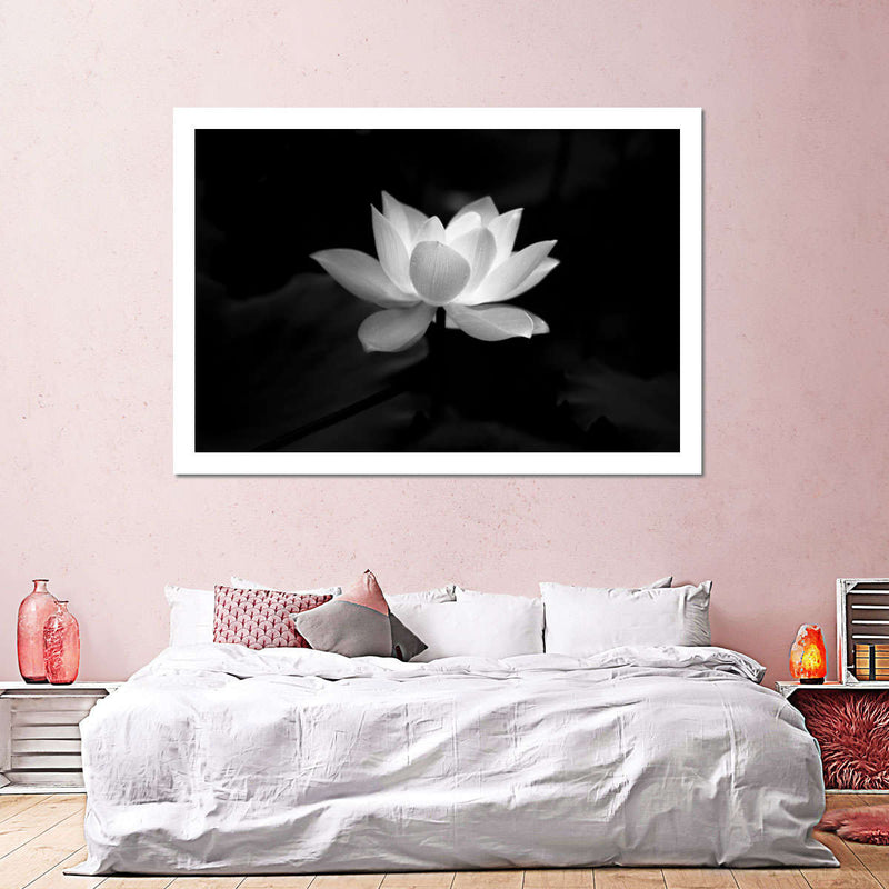 Lotus Flower Monochrome Wall Art