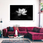 Lotus Flower Monochrome Wall Art