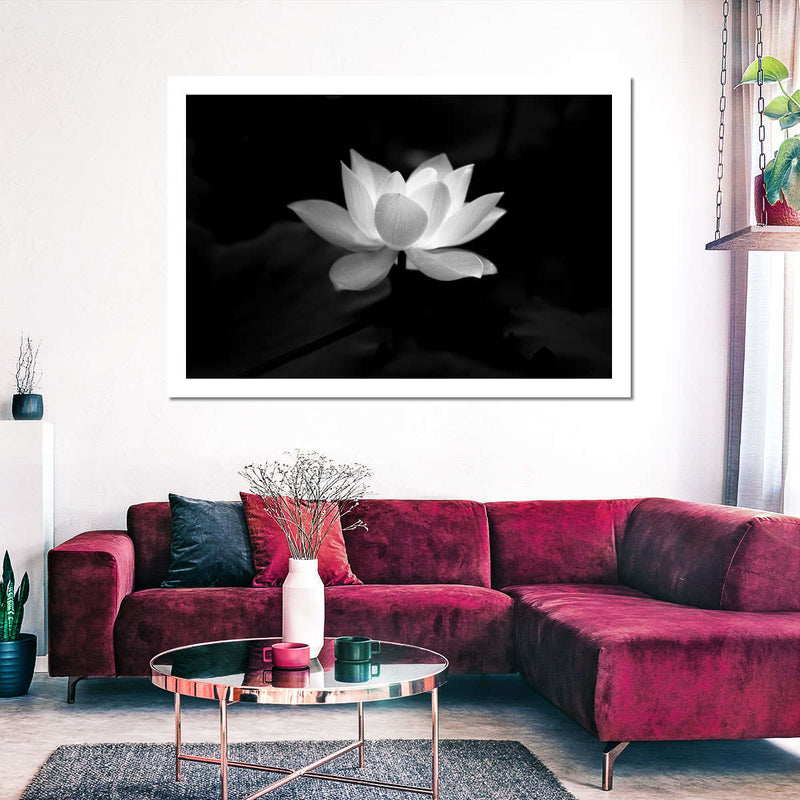 Lotus Flower Monochrome Wall Art