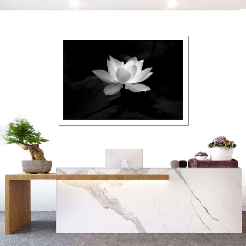 Lotus Flower Monochrome Wall Art