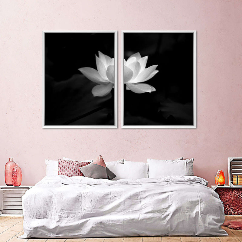 Lotus Flower Monochrome Wall Art