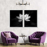Lotus Flower Monochrome Wall Art