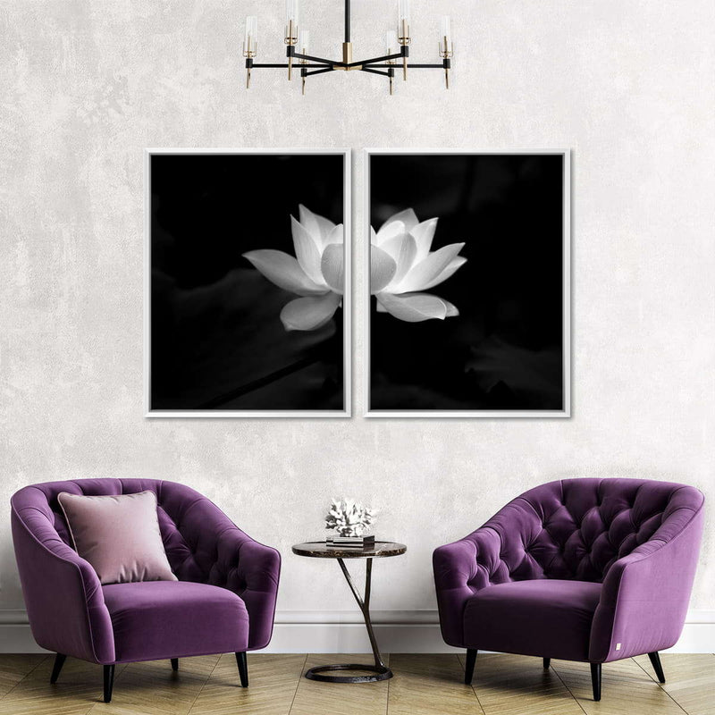 Lotus Flower Monochrome Wall Art