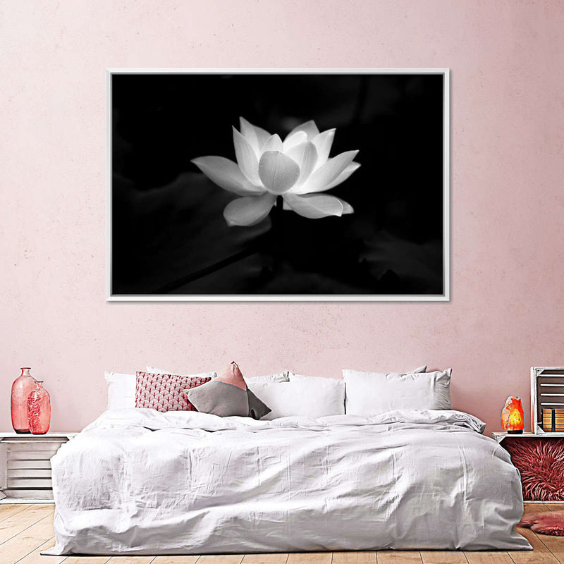 Lotus Flower Monochrome Wall Art