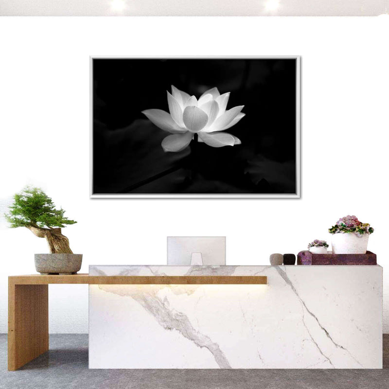 Lotus Flower Monochrome Wall Art