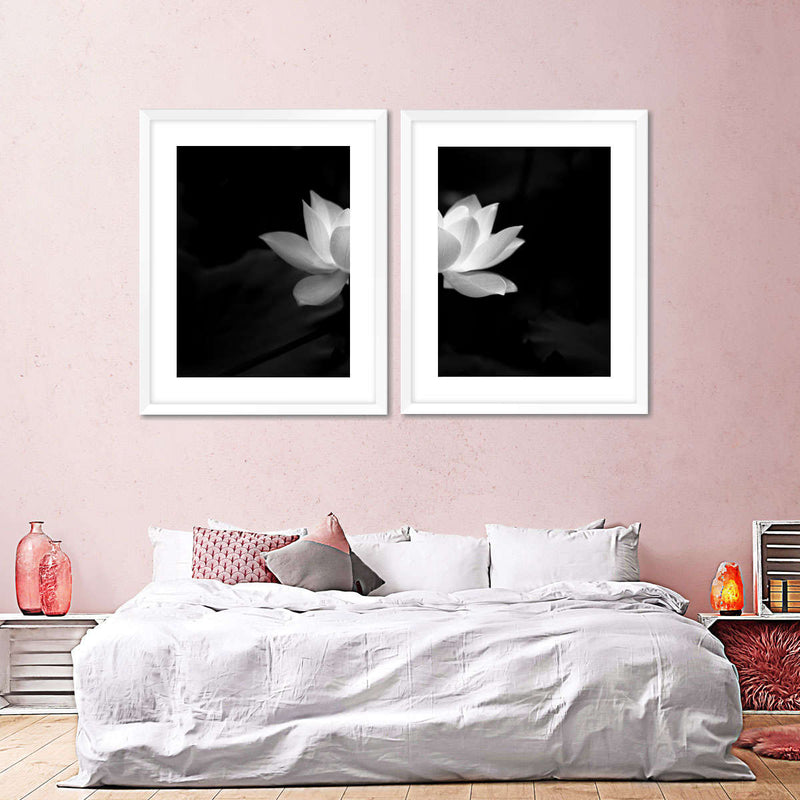 Lotus Flower Monochrome Wall Art