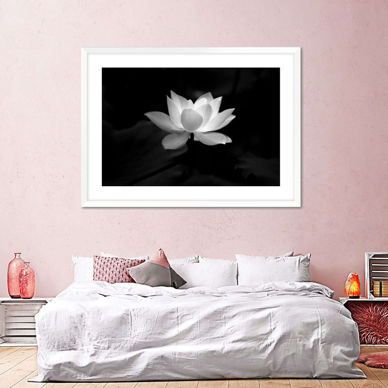 Lotus Flower Monochrome Wall Art