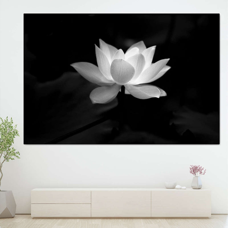 Lotus Flower Monochrome Wall Art