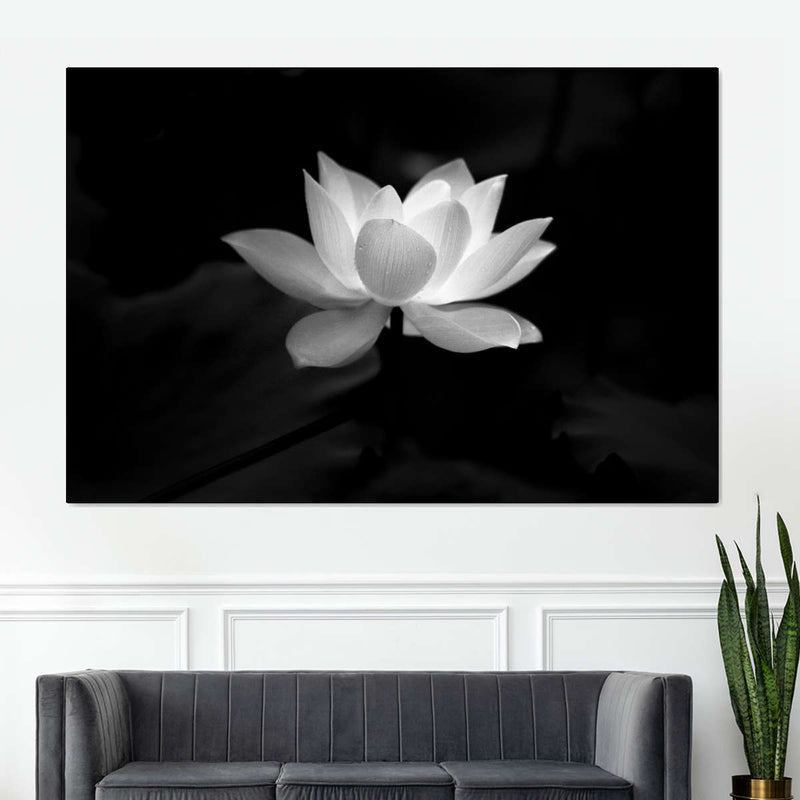 Lotus Flower Monochrome Wall Art
