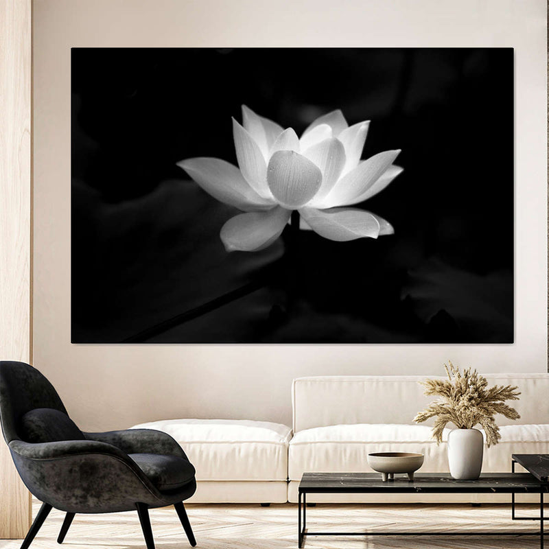 Lotus Flower Monochrome Wall Art
