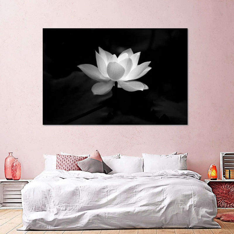 Lotus Flower Monochrome Wall Art