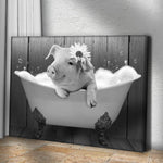 Girly Pig In Bathtub Canvas Wall Art