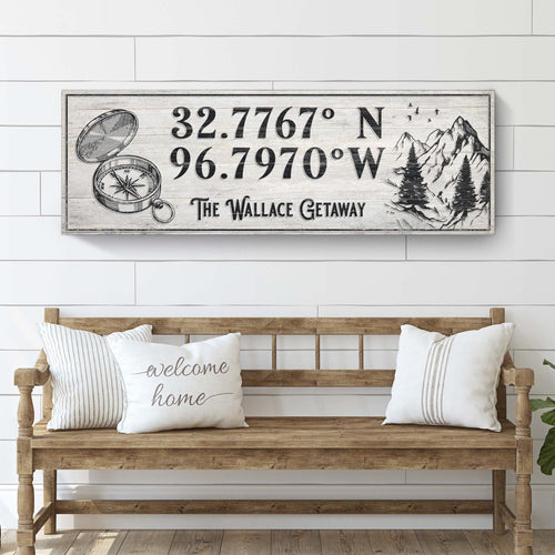 House Retreat Coordinates Sign II