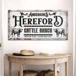 Personalized Hereford Cattle Sign