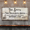 Family Thirst Parlor Happily Hosting Sign