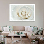 White Rose Close Up Wall Art