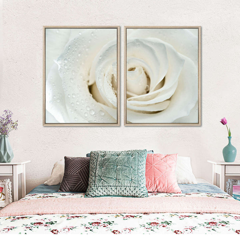 White Rose Close Up Wall Art