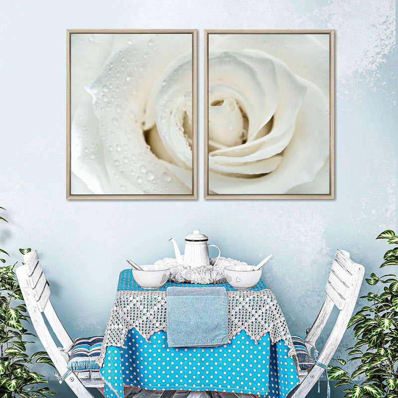 White Rose Close Up Wall Art
