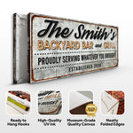 Backyard Bar & Grill Sign XX
