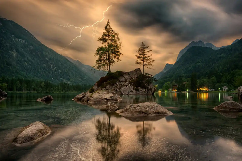 Magical Lakeside Mountain Wall Art