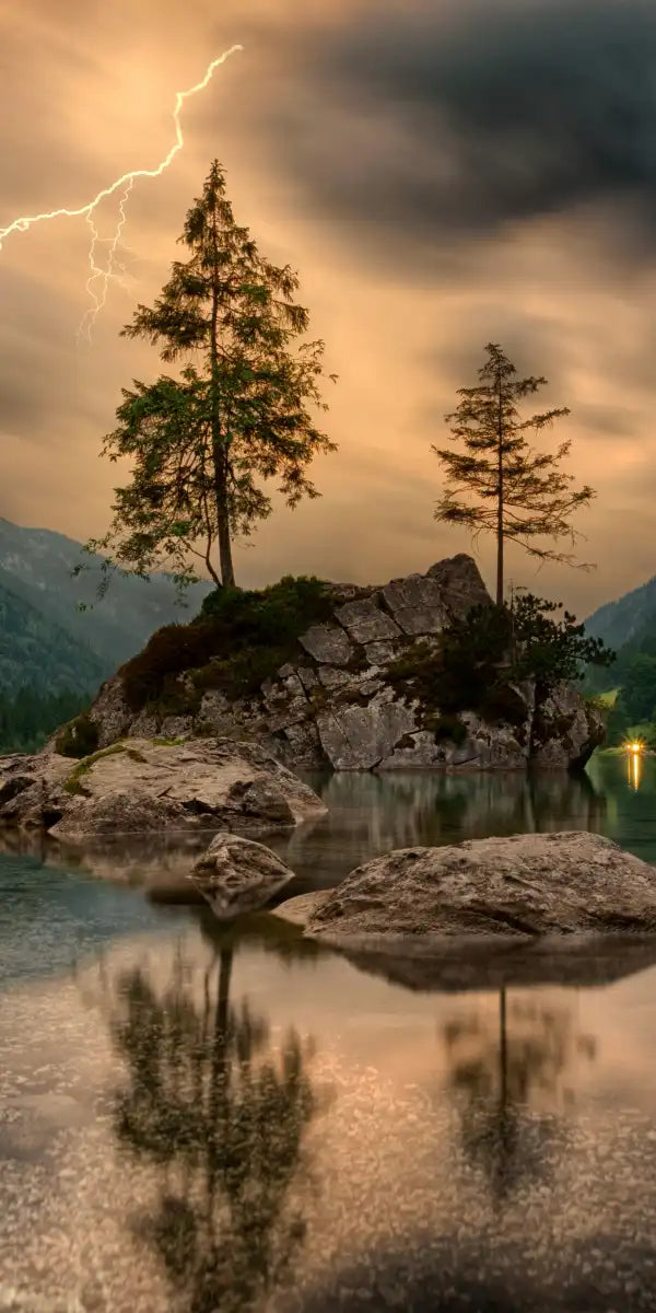 Magical Lakeside Mountain Wall Art