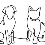 One Line Dog And Cat Wall Art