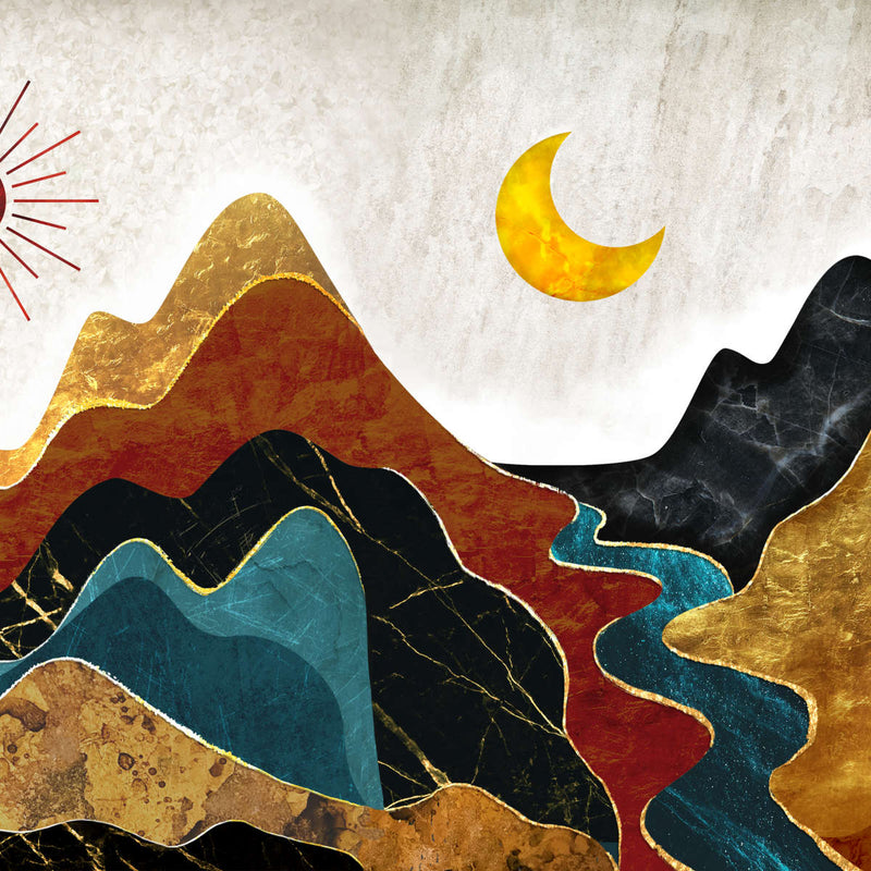 Textured Mountain Landscape Abstract Wall Art