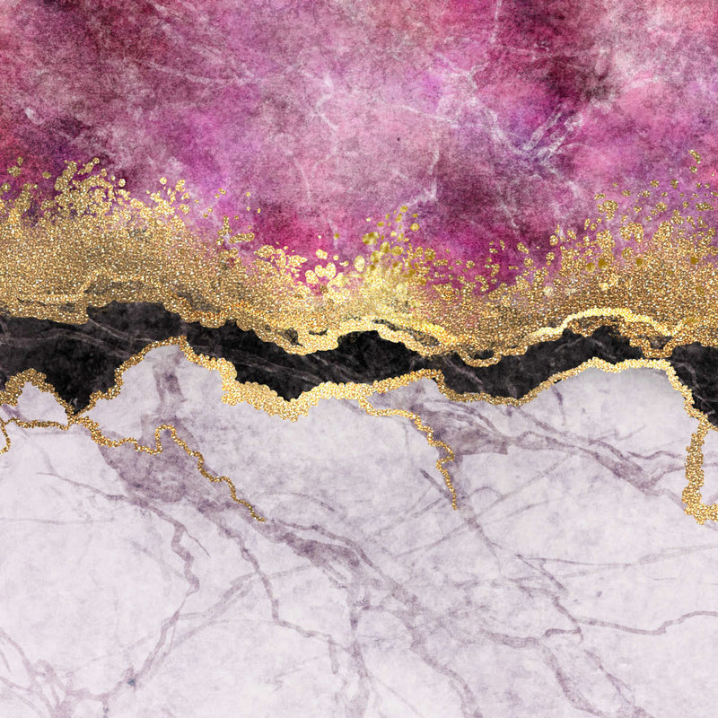 Pink And Gold Abstract Wall Art