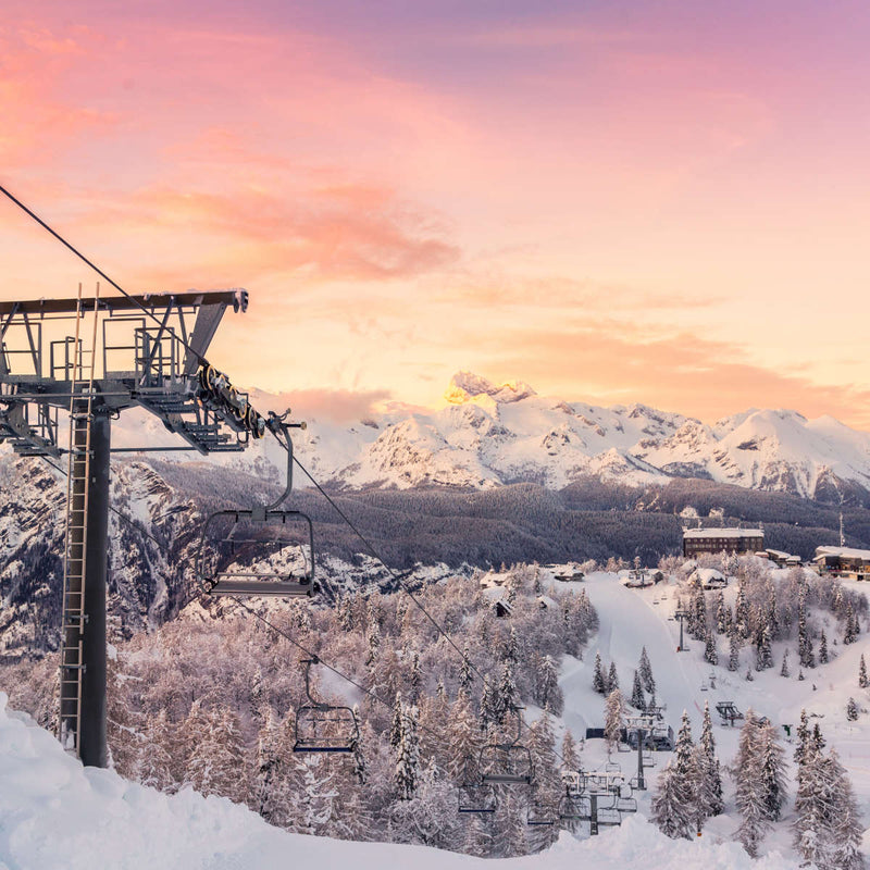 Skiing On Snowy Mountain Wall Art