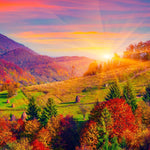 Mountain Autumn Sunrise Wall Art