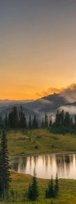 Majestic Sunset At Mount Rainer Wall Art