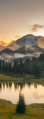 Majestic Sunset At Mount Rainer Wall Art