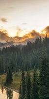 Majestic Sunset At Mount Rainer Wall Art