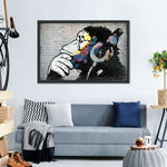 Monkey Wearing Headphones Wall Art