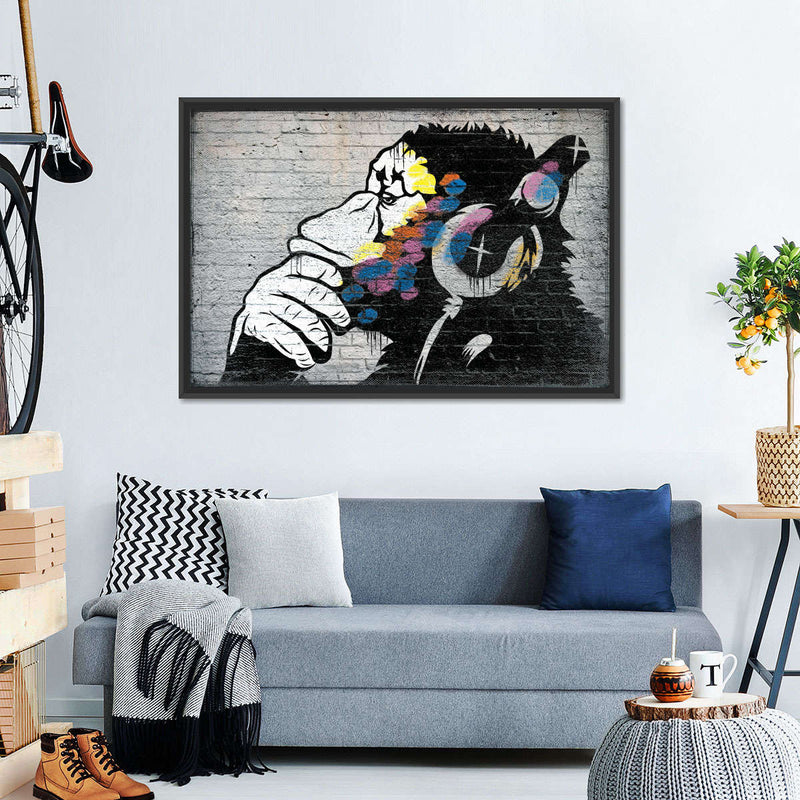 Monkey Wearing Headphones Wall Art