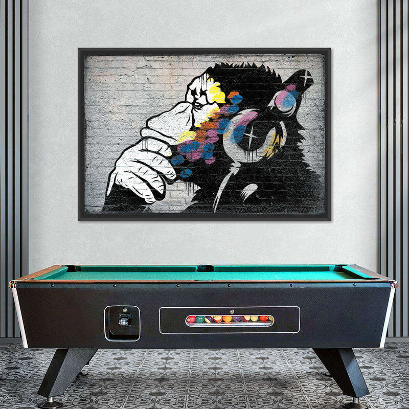 Monkey Wearing Headphones Wall Art