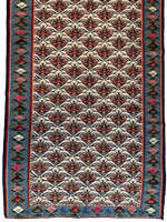 Masterpiece Vintage Persian Senneh Kilim Runner Rug 4’ x 9’