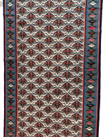 Masterpiece Vintage Persian Senneh Kilim Runner Rug 4’ x 9’