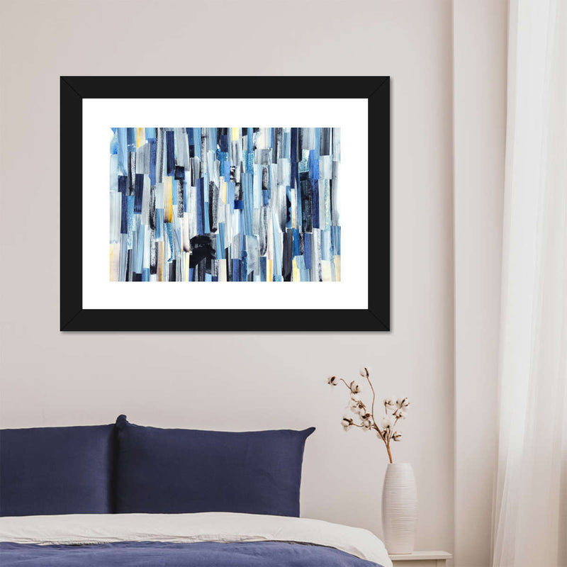 Striped Blue Abstract Wall Art